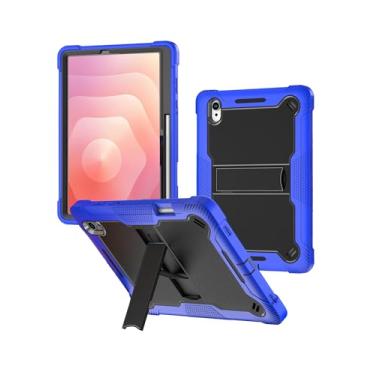 Imagem de Capa para tablet Samsung Galaxy Tab S11 de 11 polegadas, capa à prova de choque de 3 camadas WUNIAK com suporte e compartimento para caneta, parte traseira rígida de policarbonato e capa interna de