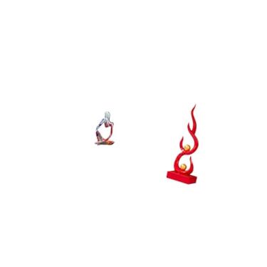 Imagem de Fenteer Estátua de Resina de Pensador Abstrato, Escultura Moderna de, Item de Colecionador para Quarto, Escritório, Loja, Estante, Gaveta, Pátio Ou Pres