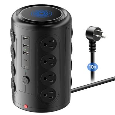 Imagem de Protetor de sobretensão Power Strip TenTrend com 16 tomadas e 5 USB