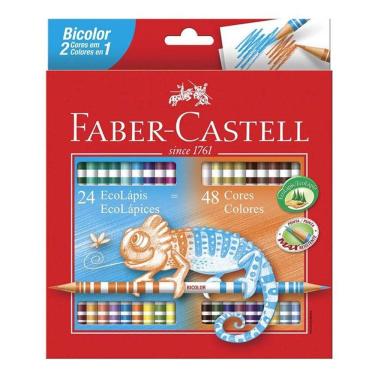 Imagem de Lápis De Cor Ecolápis 120624 24 Bicolor - Faber Castell
