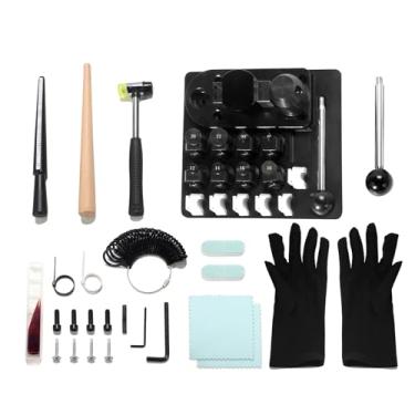 Imagem de Sidasu Kit de ferramentas de dobra de anel, máquina multifuncional de dobra de anel/brinco com conjunto de matrizes de náilon/medidor de medição, ferramenta de artesanato de metal de precisão para