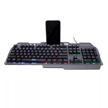 Imagem de Teclado Gamer Semi-Mecânico RGB com Fio – Alta Performance, Anti-Ghosting, LED, Ideal para PC e Competição