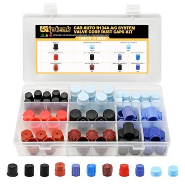 Imagem de 100 peças R12 R134a AC tampas para carro, 11 tamanhos A/C kit de tampa de porta de alta baixa pressão A/C, kit de tampa de poeira selada para ar condicionado de carro