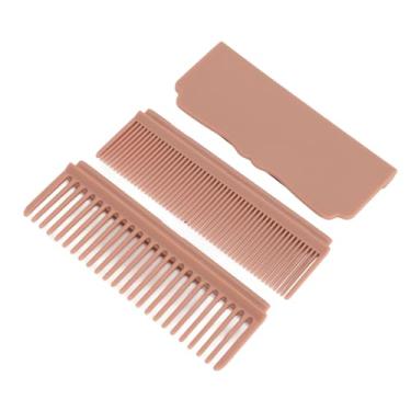 Imagem de Zhjvihx Pente de Alisamento de Cabelo, Fibra de Carbono 2pcs Fácil de Usar Densos de Densos de para o Dormitório do Salão (Cáqui)