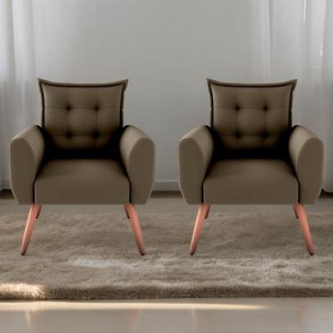 Imagem de Jogo De Poltronas Decorativas Park Suede Cappuccino