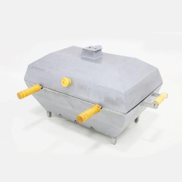 Imagem de Churrasqueira Bafo Quadrada Alumínio Fundido Extra Grande Cinza