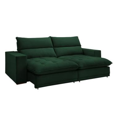 Imagem de Sofá Retrátil E Reclinável Martinho Veludo Verde 2,30m