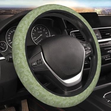 Imagem de Capa de volante verde oliva cogumelos para mulheres, meninas, homens, universal, 38 cm, antiderrapante, fofo, protetor de volante, acessórios para carro, interior para caminhões, SUV
