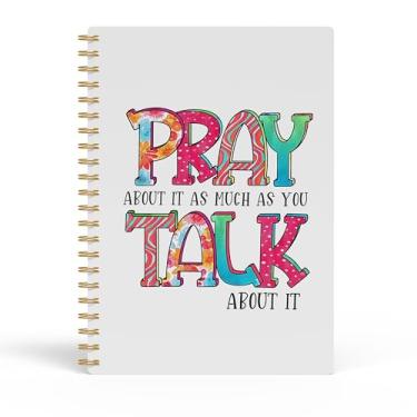 Imagem de Evcprz Caderno espiral cristão vibrante, diário de oração para mulheres, diários de versículo bíblico, presentes religiosos cristãos para mulheres, notas de igreja, cadernos de 14 x 21 cm