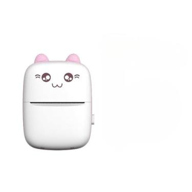 Imagem de Mini Impressora Térmica Portátil Sem Fio – Impressão de Fotos, Etiquetas e Códigos QR para Celular e Laptop (Rosa+5 rolo papel impressão)