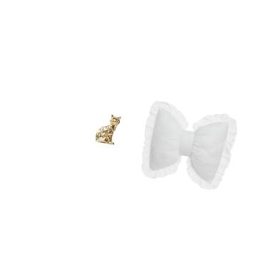 Imagem de Fenteer Estátua de Gato, Escultura Decorativa de Animal, Artesanato, Ornamento para Lareira com Almofada de Laço Fofa, Sofá, Mobília Moderna para Casa, Cadeir