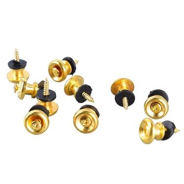 Imagem de RiToEasysports Botão de Bloqueio da Alça de Guitarra 10 Peças de Pino de Alça Estilo Cogumelo de Metal, Kit de Substituição Universal Ajustável para Tocadores de Ukulele de Baixo Acústico Elétrico