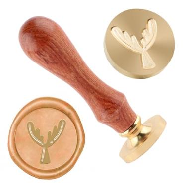 Imagem de Carimbo de lacre de cera de Natal carimbo de latão e uma alça de madeira carimbos cabeça para cartões de natal convites de festa carta envelope cartões de felicitações presentes