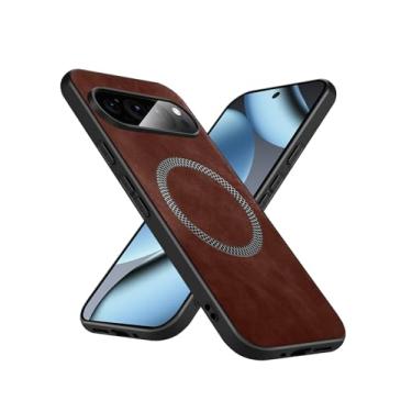 Imagem de Puxssul Capa de couro para Google Pixel 10 Pro XL [compatível com carregamento sem fio Magsafe] Capa fina de couro PU macia à prova de choque para celular Pixel 10 Pro XL 6,8 polegadas 2025 - marrom