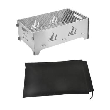 Imagem de Baoblaze Fogão para churrasco portátil, dobrável e multifuncional, destacável, em aço inoxidável, ideal para festas e acampamentos, Grande