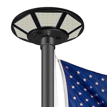 Imagem de Kayiune Luz Solar para Mastro de Bandeira Ao Ar Livre, Do Anoitecer Ao Amanhecer, 200 Leds, 2000 Lm, Luzes para Mastro de Bandeira Duram Até 12 Horas, Se Encaixa Em Hastes de Ornamento de Bandeira De
