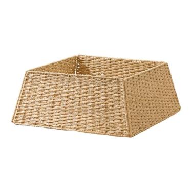 Imagem de shamjina Saia para árvore de Natal, capa inferior, anel decorativo para árvore de Natal, para sala de estar estilo fazenda, Marrom Claro