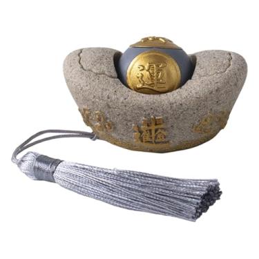 Imagem de MotiveTech Estátua Yuan Bao, Arte Tradicional para Decoração de Mesa ou Lareira - Escultura Colecionável em Pedra