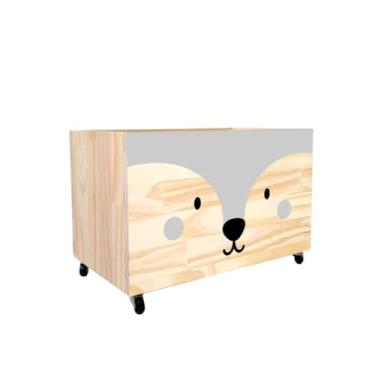 Imagem de Caixote de Madeira para Brinquedos, Caixa Organizadora de Madeira, Baú com rodas para Brinquedos(CX104)