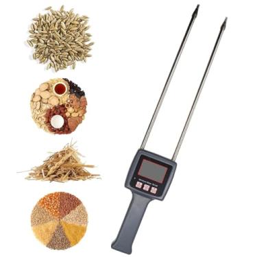 Imagem de Medidor de umidade de feno, medidor de umidade de grãos com visor LCD, condutividade, compensação automática de temperatura 0-80% para lascas de madeira, grãos, palha de feno farelo ervas, rações de