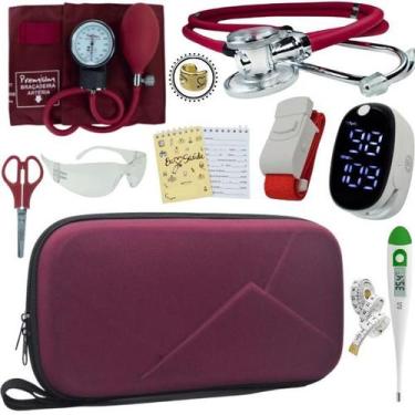 Imagem de Kit Case Enfermagem Esteto Premium Incoterm - Love Saude, VINHO PREMIU