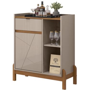 Imagem de Aparador Bar 50526 Pes Madeira Maciça 81cm Off White Cedro Dcasa Off White Cedro