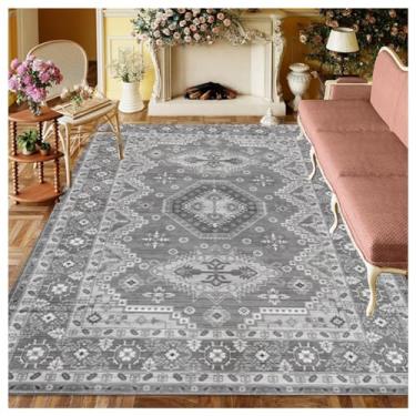 Imagem de SPXMQSS Tapetes de área para sala de estar, tapete de quarto grande, antiderrapante, tapetes ultra macios, laváveis para sala de estar, quarto, sala de jantar sob a mesa G 1,5 x 2,1 m