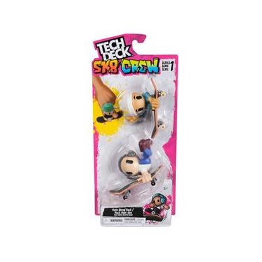 Imagem de Pack 2 Skate De Dedo Bonecos Sk8 Crew (Toca Branca)Tech Deck