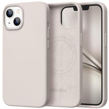 Imagem de GolbinBox Capa magnética para iPhone 13, compatível com MagSafe, [forro de microfibra macio antiarranhões], capa protetora de silicone líquido fino à prova de choque para iPhone 13 de 6,1 polegadas,