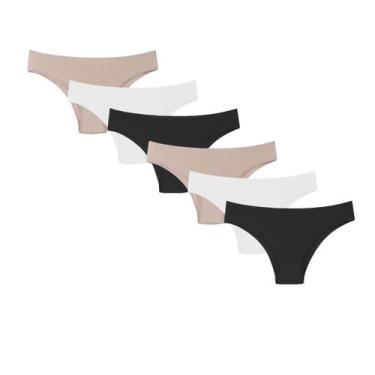 Imagem de Kit 6 Calcinha Algodão Tanga Varias Cores Feminina A10 - QLC SPORT, So