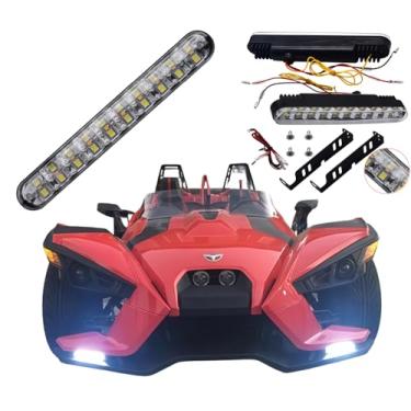Imagem de Ydzwavui Kit de 2 peças de LED DRL e âmbar para Polaris Slingshot - Luz diurna de neblina branca