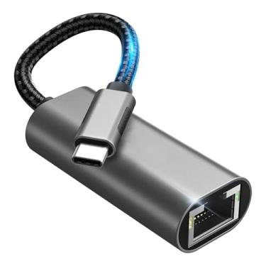 Imagem de Adaptador USB C para Ethernet, sem driver RJ45 para USB C [compatível com Thunderbolt 3/4], adaptador de rede LAN Gigabit Ethernet tipo C de 1 Gbps para MacBook Pro/Air, iPhone 15 Pro/Max, Dell XPS