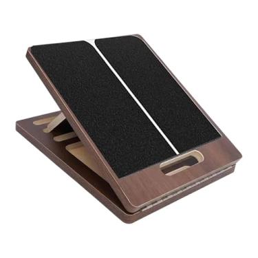 Imagem de oshhni Prancha inclinada de madeira para alongamento da panturrilha, cunha de agachamento profissional ajustável para fortalecimento muscular pernas e