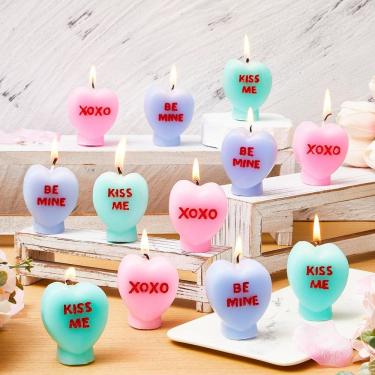 Imagem de Velas em forma de coração MTLEE Coloridas Perfumadas para o Dia dos Namorados