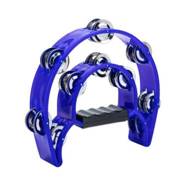 Imagem de Tamborim De Metal Com Duas Fileiras De Jingles, Instrumento Musical Po