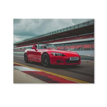 Imagem de HouLaiZhe Carro esportivo Jdm Car S2000 Cool Posters Canvas Wall Estética Decoração de parede Impressão de parede Sala de Galeria Decoração de parede para quarto sala de estar escritório 16 x 20