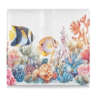 Imagem de Burbuja Porta-registro de carro e seguro, caixa de luvas de couro Sea Fishes para veículos, organizador de documentos, carteira e acessórios