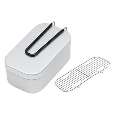 Imagem de Ｂｅｓｇａ Lancheira de Camping com Alça Dobrável, Recipiente para Alimentos Fácil de Transportar com Compartimento para Cozimento a Vapor, Marmita Tipo Bento Pa, 800 Ml