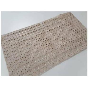 Imagem de Tapete de Banheiro Antiderrapante Moderno com Ventosa Retangular para Box e Chuveiro (511 Bege)