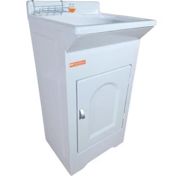 Imagem de Tanque De Lavar Roupa em Fibra 20L Com Gabinete Plástico ABS Impermeáv