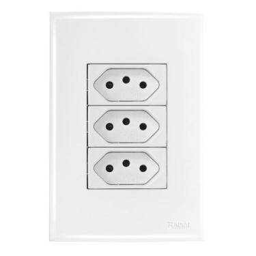 Imagem de Tomada embutir tripla 20a com placa ouro branca - Radial