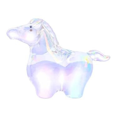 Imagem de MotiveTech Estátua de Cavalo de Vidro, Escultura Animal em Miniatura, Item Colecionável para Lojas e Festivais, Cor Ab