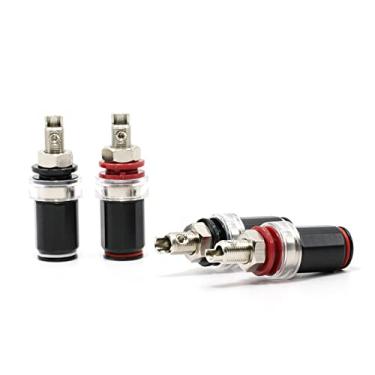 Imagem de ZEZEFUFU 4 peças de terminal de soquete de condutor fundido de ródio banhado a ouro 24 K com amplificador HiFi