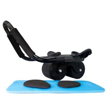 Imagem de Roda Dupla Abdominal com Apoio para Cotovelos, Equipamento de Exercício Multifuncional, Preto/Laranja/Rosa Sortido, Suporta até 100kg