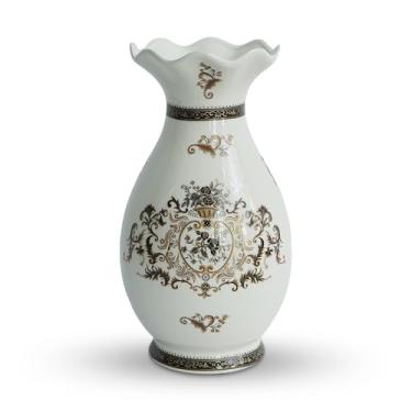 Imagem de Vaso de flores brancas de cerâmica grande moderno - 37 cm de altura - decoração de casa sala de estar cozinha quarto decorações para casa, prateleira de livros, escritório, café, mesa de jantar