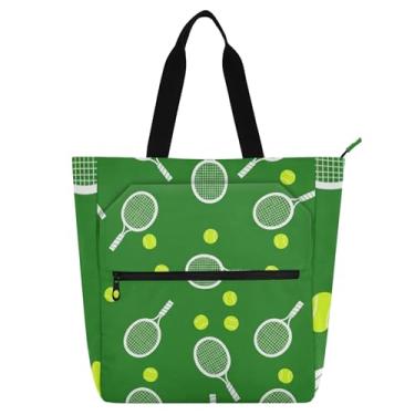 Imagem de GAIGEO Raquetes de tênis, bolas de tênis, verde para trabalho, lona, praia, escola, presente, professor, bolsas para amantes de livros