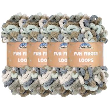 Imagem de JubileeYarn Fio divertido para dedo - 100 g/novelo de poliéster jumbo - Selene - 4 novelos