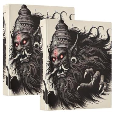 Imagem de Fichários personalizados Shadow Black Mythic Beast com 3 anéis de 3 cm comporta 200 folhas, pastas, caderno, impressão, redondo, agenda, fichário, 31,5 x 27 x 6 cm, 1 pacote