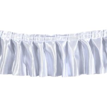 Imagem de 6 jardas de 7,5 cm de largura, acabamento de babados de cetim, fitas de tecido de chiffon plissadas para costura, artesanato, cortina, vestido de casamento, fronha (branca)