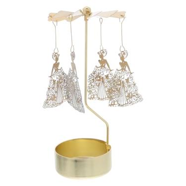 Imagem de Ciieeo Porta-velas Giratório de Metal Com Tema de Anjo – Castiçal Giratório Tipo Carrossel para Decoração de Festas E Mesas, Cria um Romântico, Ideal Como Presente Atencioso.